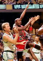 Michael Jordan and Larry Bird in 1990