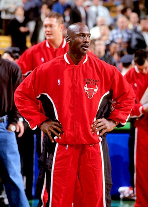 Michael Jordan Picture: MJ before a Bulls game in 1997. Picture 23. Photo by Steve Lipofsky