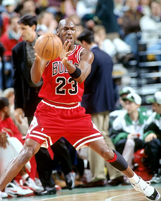 Michael Jordan Picture: MJ playing for the Bulls in the 1996 NBA season. Picture 18. Photo by Steve Lipofsky