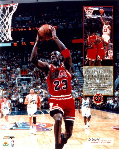 Michael Jordan Picture: MJ Fastbreak against the Utah Jazz in the 1997 NBA Finals