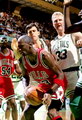 Michael Jordan, Kevin McHale and Larry Bird